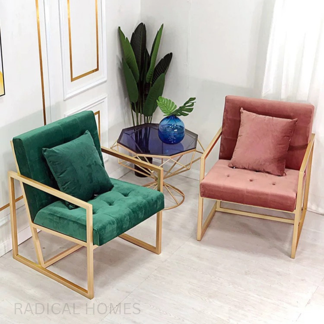 LESLI Modern Velvet Armchair - Radical Homes Singapore
