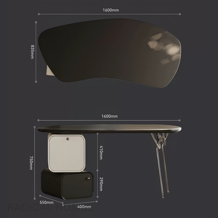 VELORIA Modern Office Desk and Leather Chair