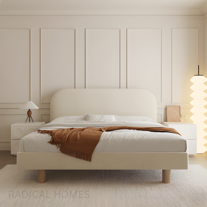 NUVEN Modern Fabric Bed