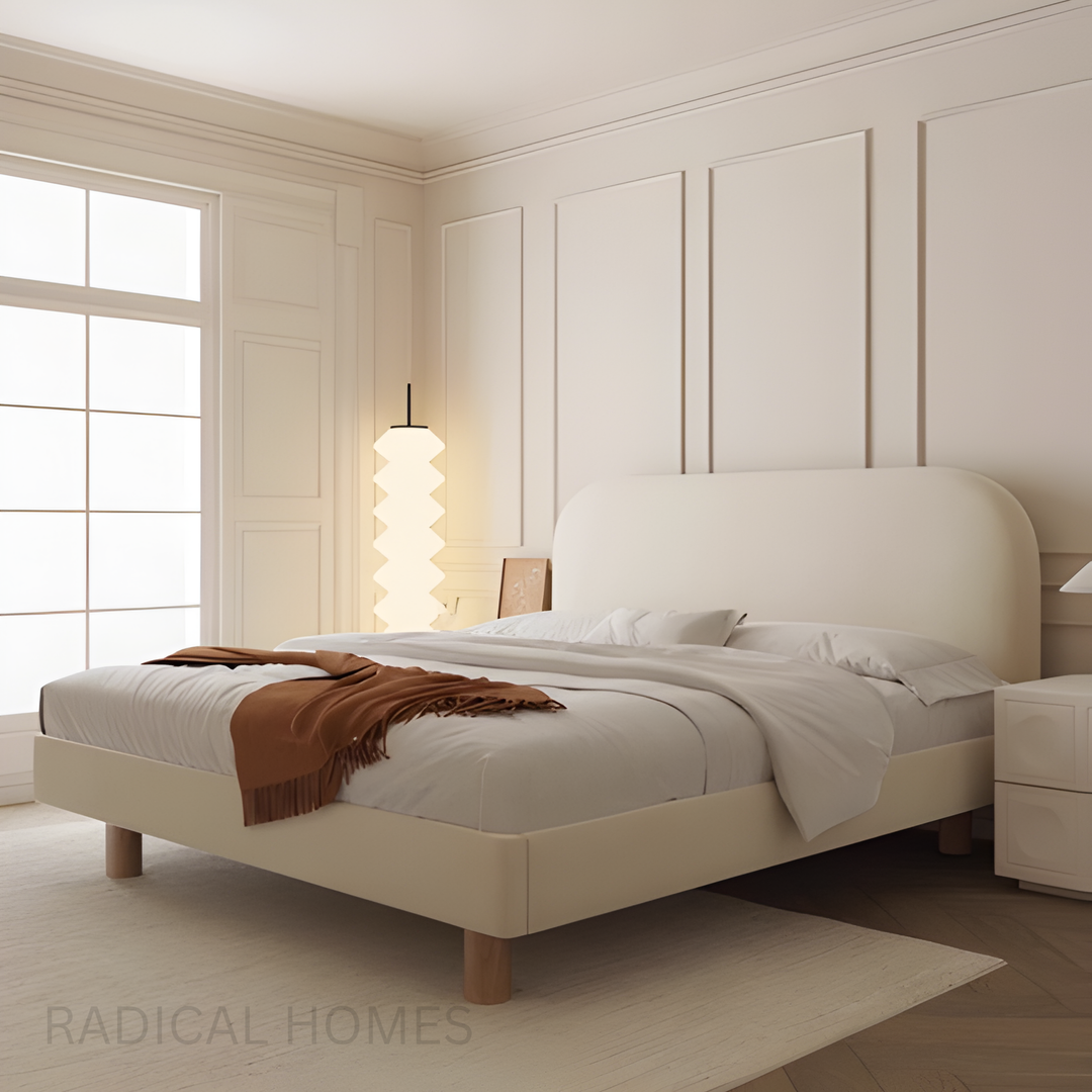 NUVEN Modern Fabric Bed