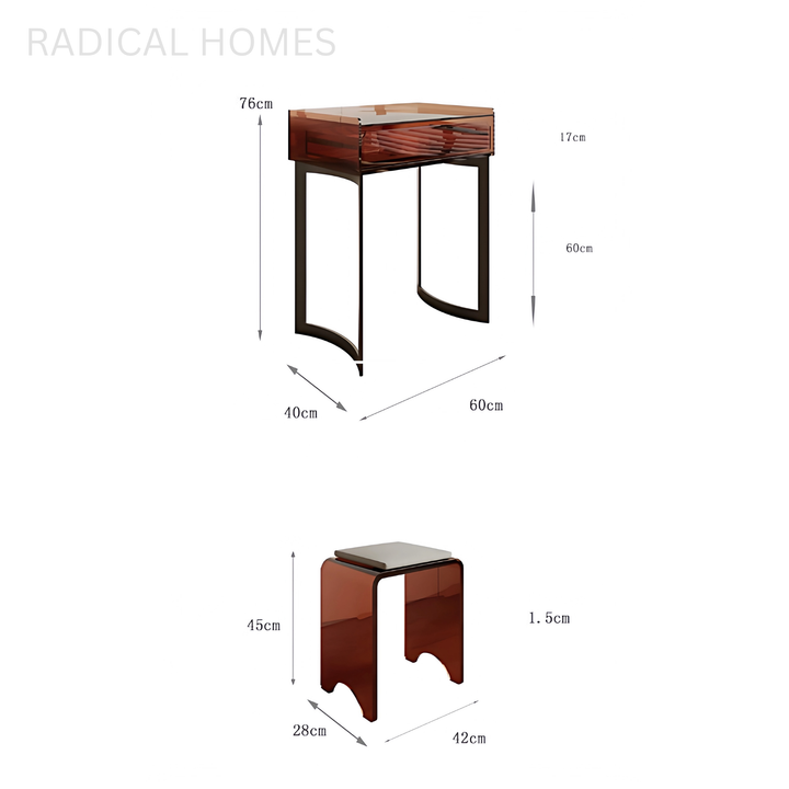 FARES Minimalist Acrylic Vanity Table - Radical Homes Singapore