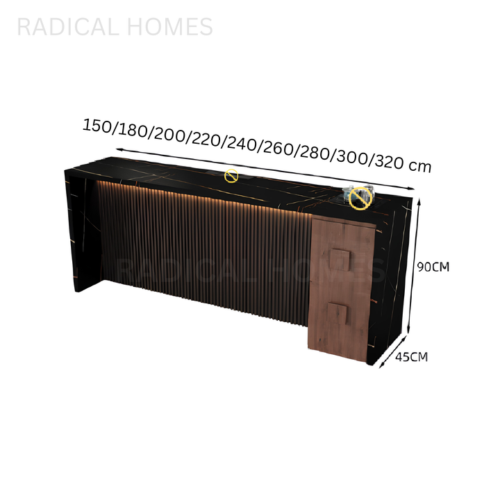 JEFI Modern Bar Table With Storage