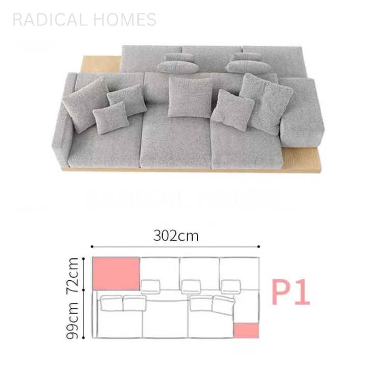 KIARA Minimalist Double-Sided Fabric Sofa
