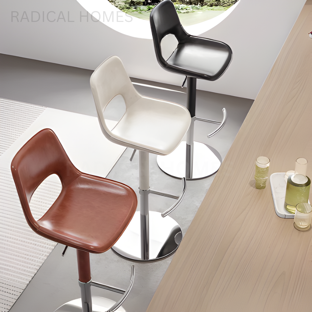 BANCO Modern Adjustable Leather Bar Stool - Radical Homes Singapore
