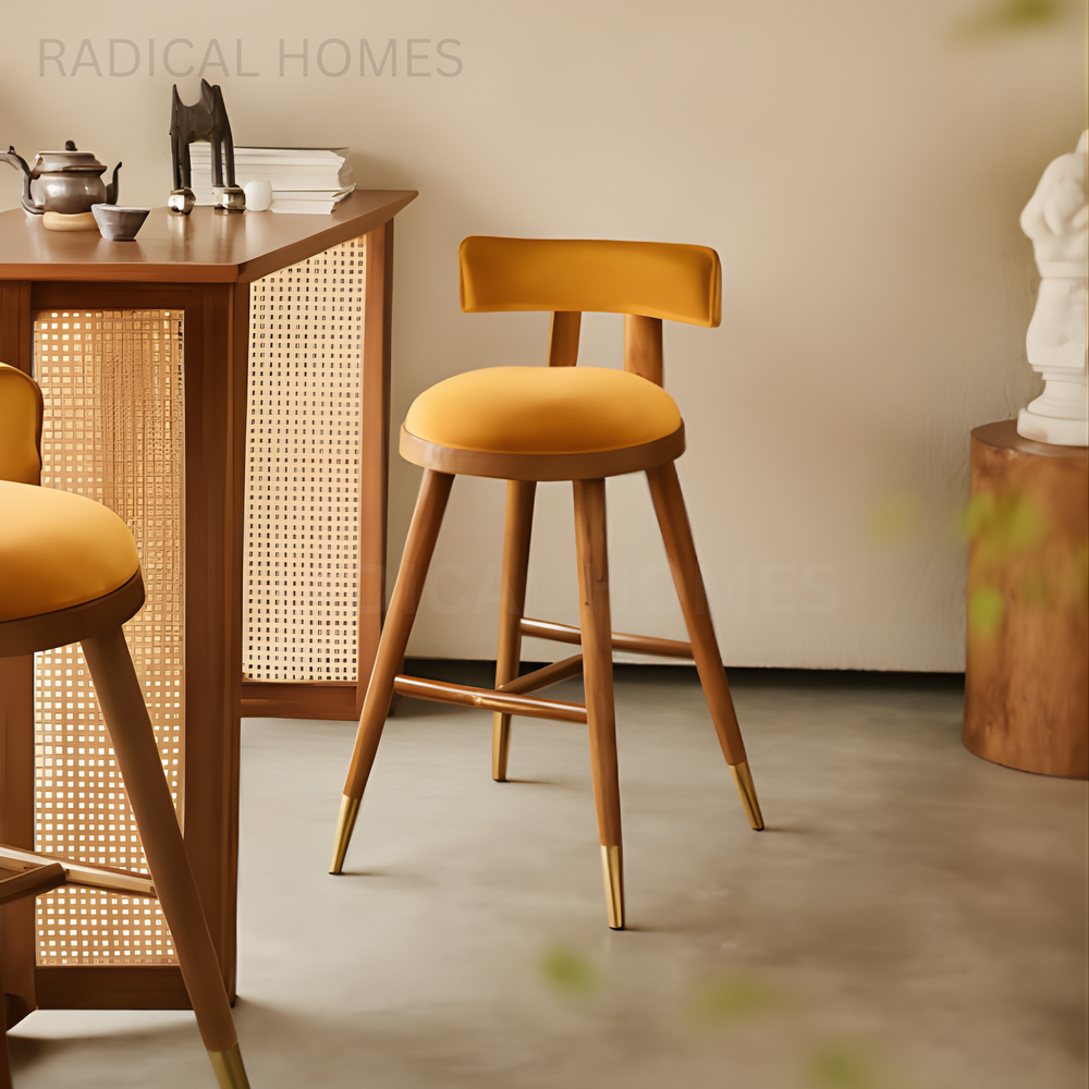 PETRA Vintage Velvet Bar Stool - Radical Homes Singapore
