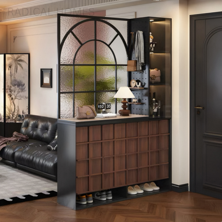 GENOA Modern Retro Entryway Multi-Functional Partition Cabinet