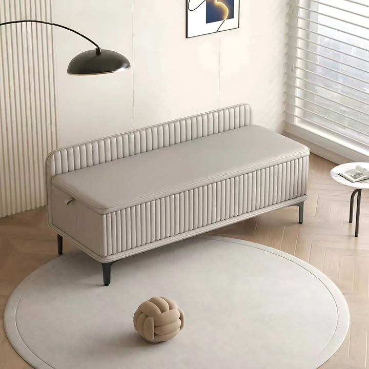 SANTKI Modern Leather Storage Bench