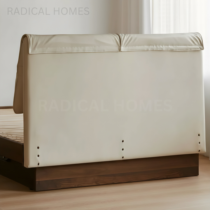 NUESTRO Modern Solid Wood Storage Bedframe - Radical Homes Singapore