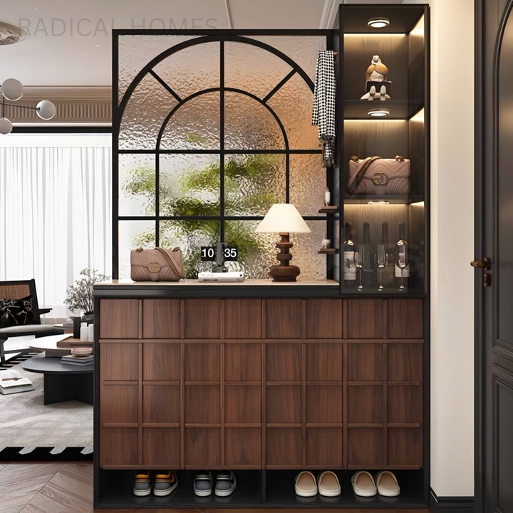 GENOA Modern Retro Entryway Multi-Functional Partition Cabinet