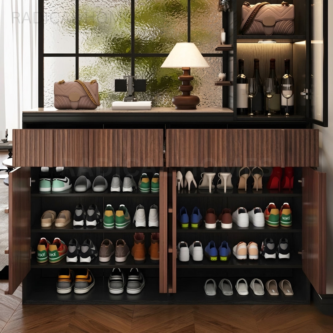 GENOA Modern Retro Entryway Multi-Functional Partition Cabinet