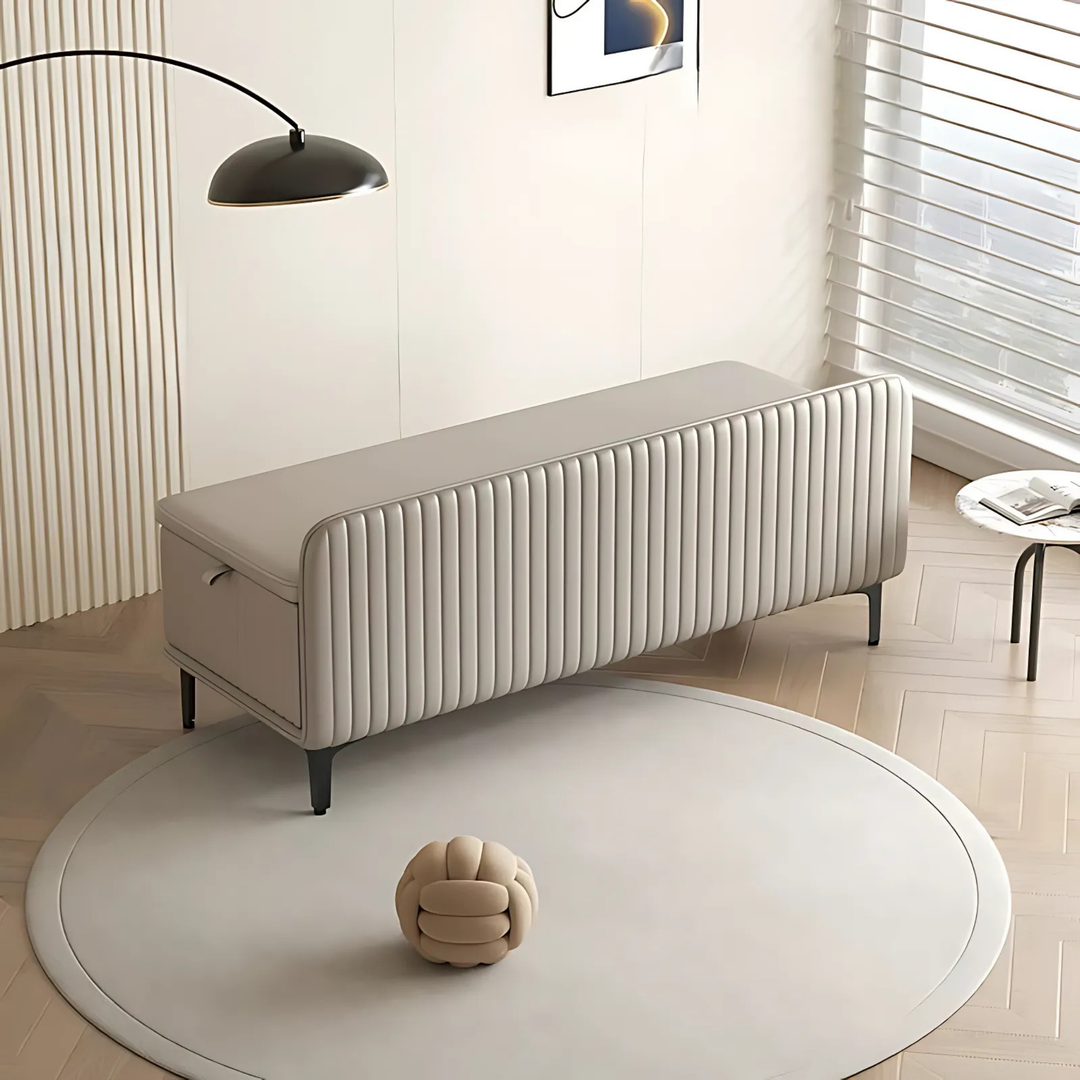 SANTKI Modern Leather Storage Bench