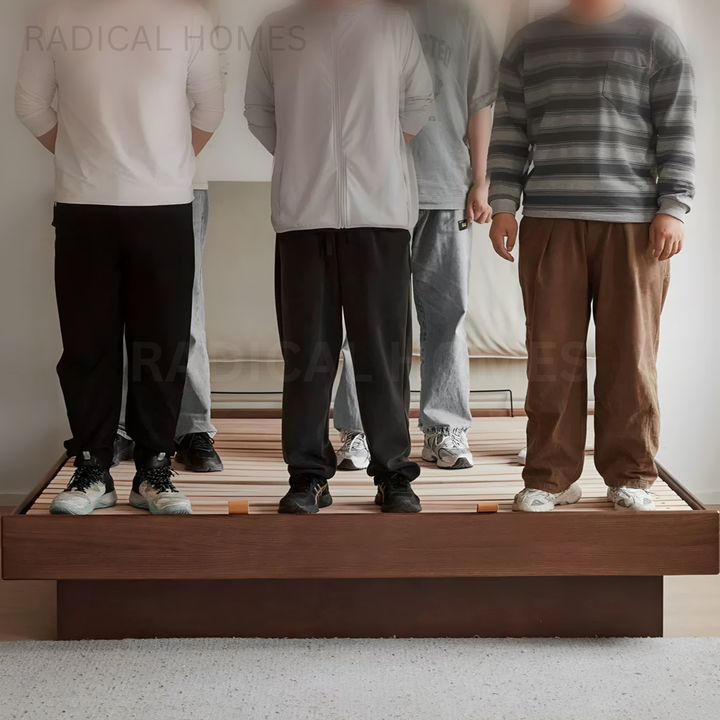 NUESTRO Modern Solid Wood Storage Bedframe - Radical Homes Singapore