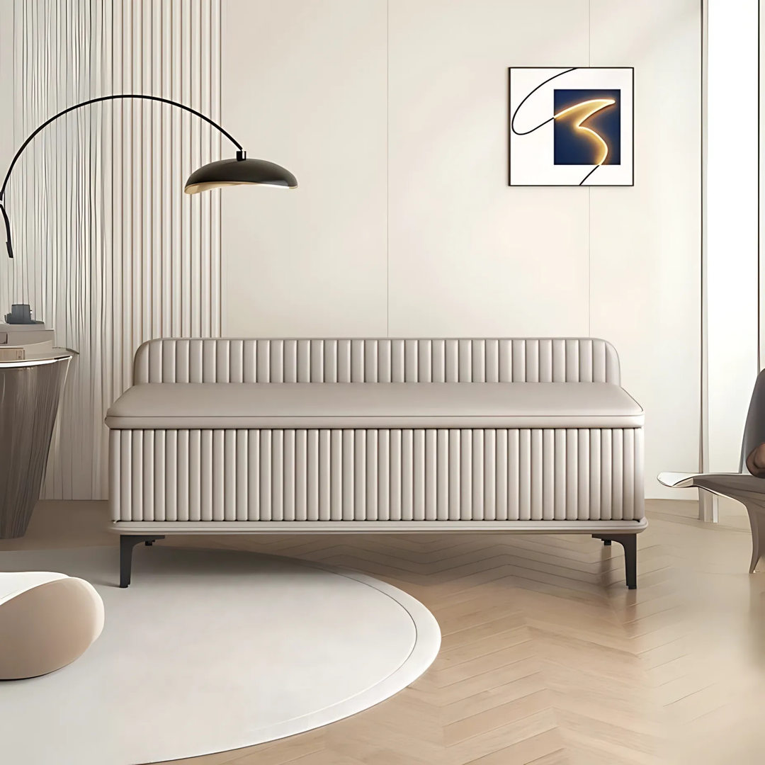 SANTKI Modern Leather Storage Bench