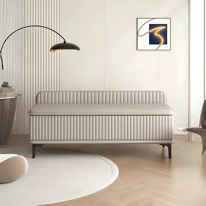 SANTKI Modern Leather Storage Bench