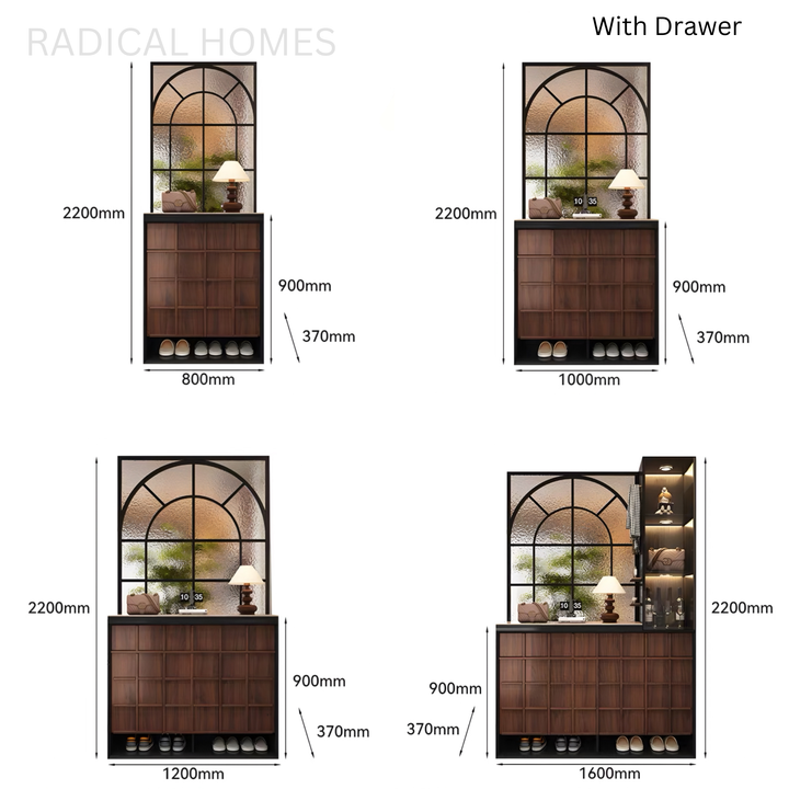 GENOA Modern Retro Entryway Multi-Functional Partition Cabinet
