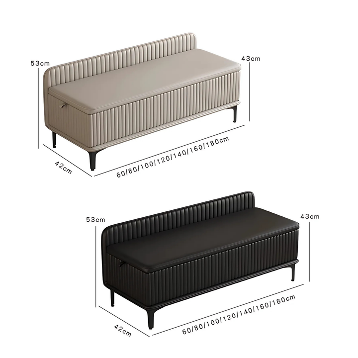 SANTKI Modern Leather Storage Bench