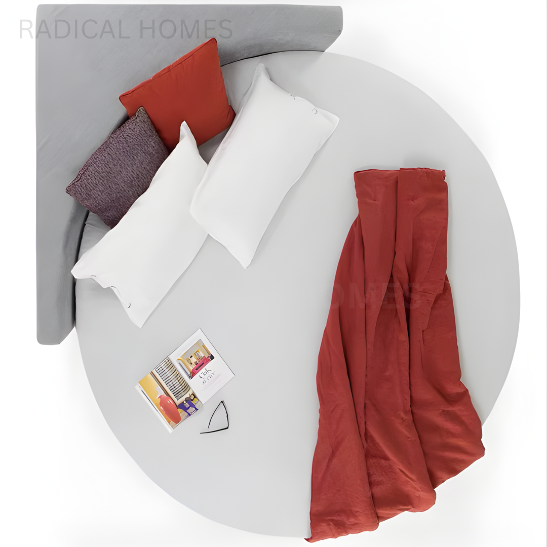 CANLAS Modern Round Fabric Bedframe - Radical Homes Singapore