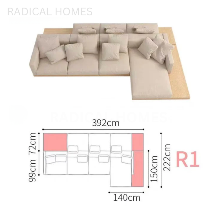 KIARA Minimalist Double-Sided Fabric Sofa