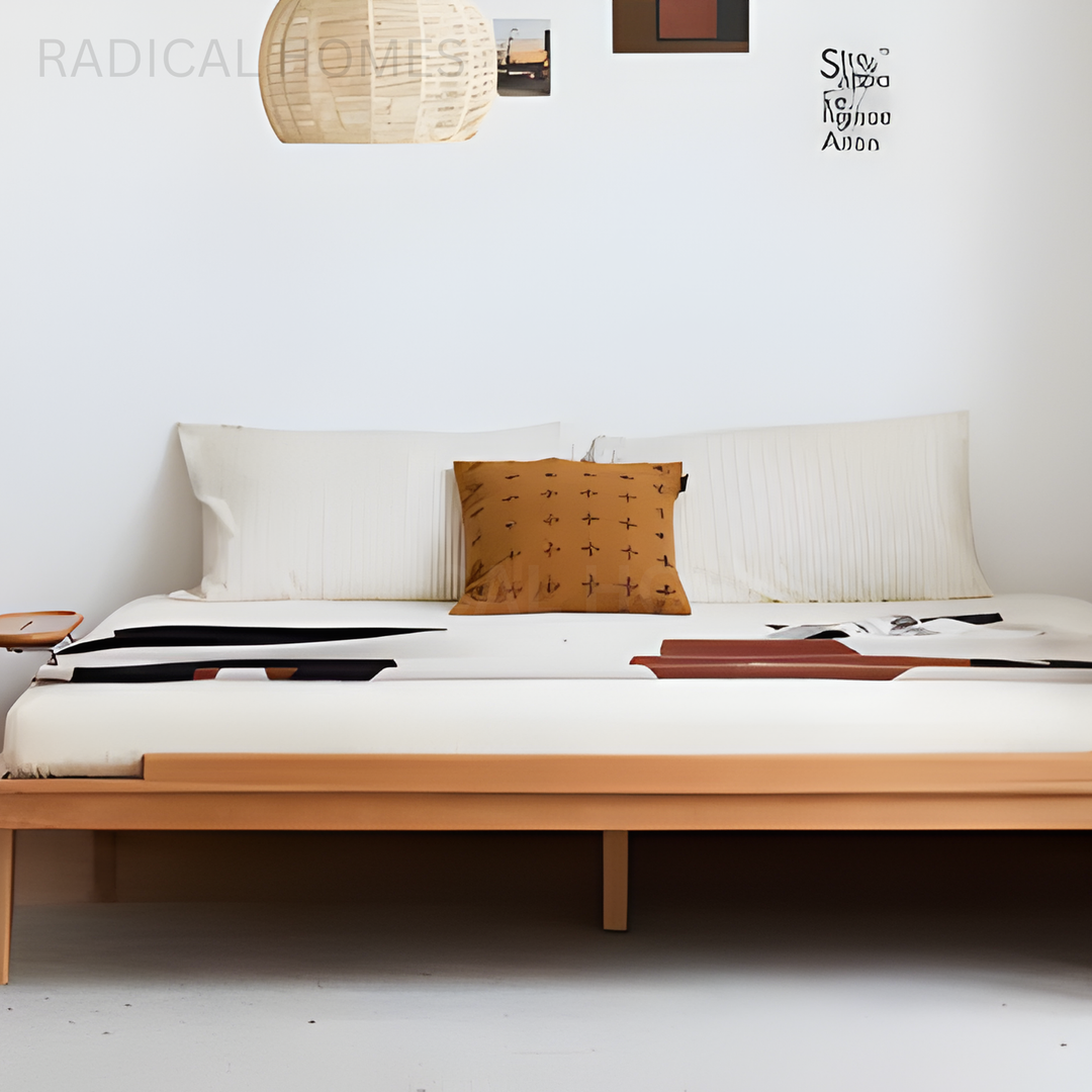 OLIVIA Japandi Multifunctional Solid Wood Bedframe - Radical Homes Singapore