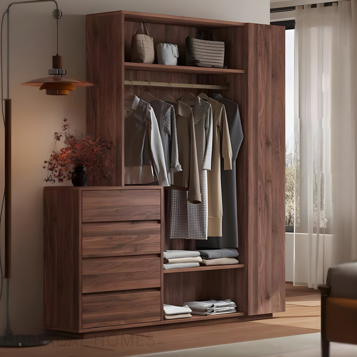 WBEY Solid Oak Wood Wardrobe