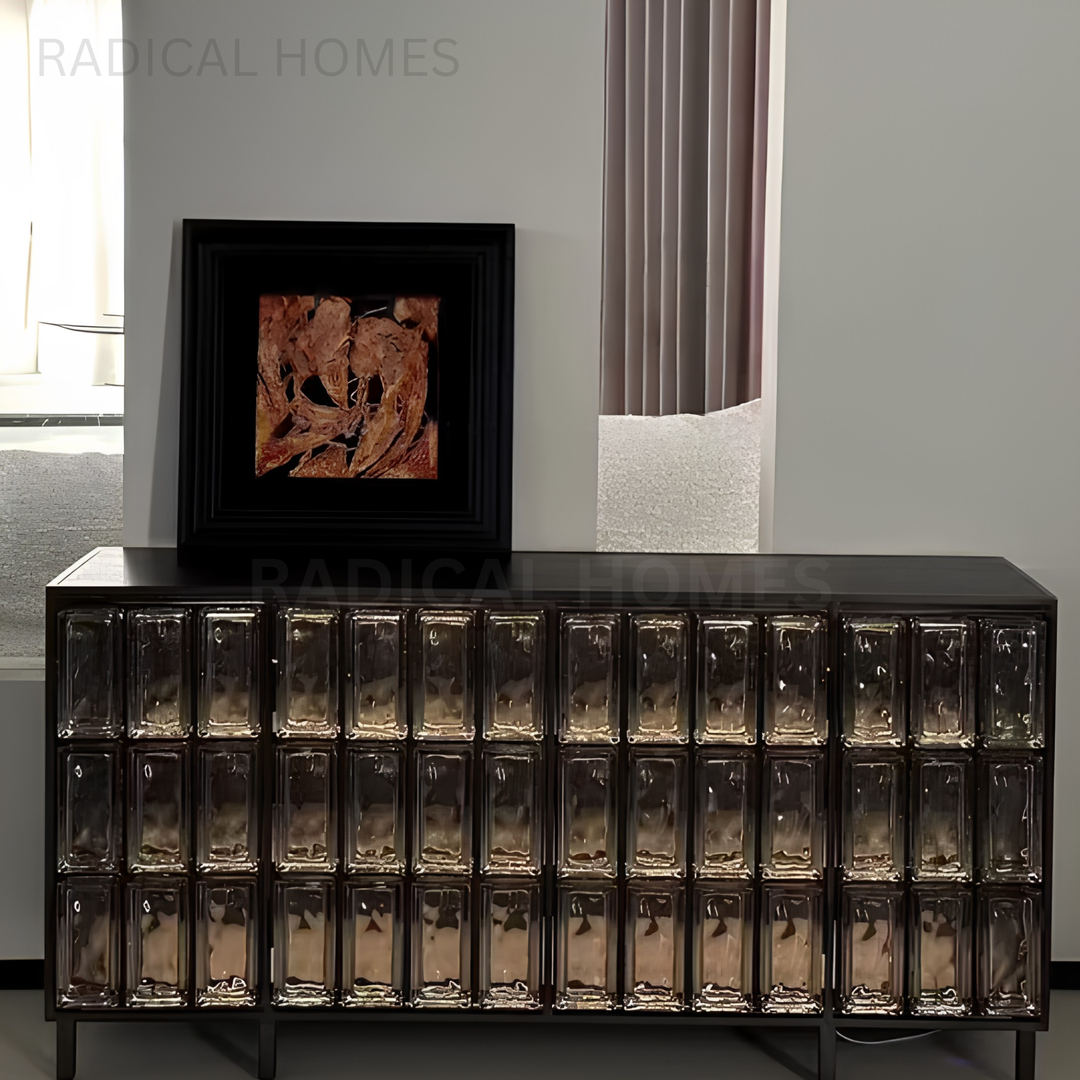 ALUFE Modern Crystal Glass Sideboard