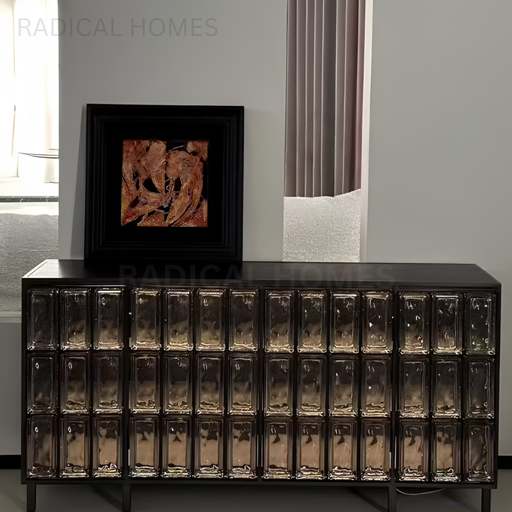 ALUFE Modern Crystal Glass Sideboard