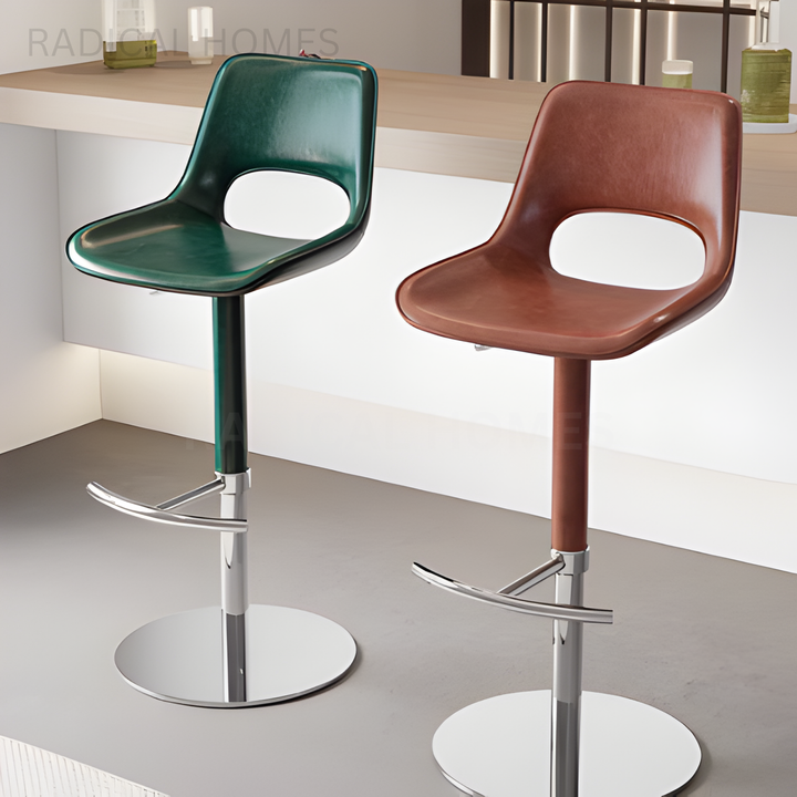 BANCO Modern Adjustable Leather Bar Stool - Radical Homes Singapore