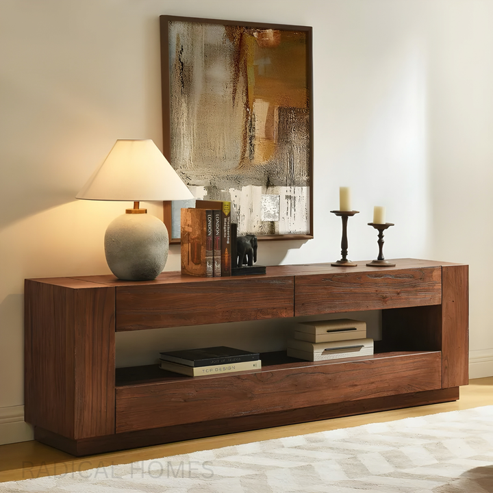 BRAMWELL Rustic Solid Wood TV Console - Radical Homes Singapore