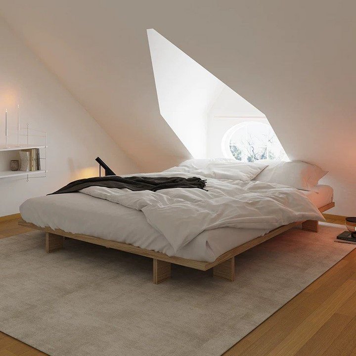 HAULE Japandi Solid Wood Platform Bedframe