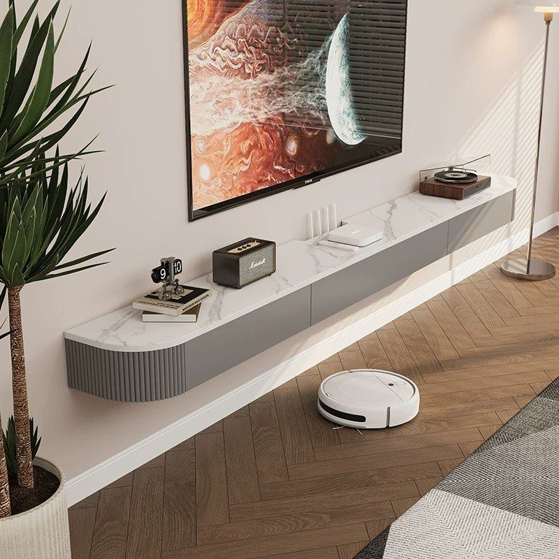JISYA Modern Sintered Stone Floating TV Console