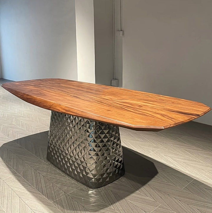 POIRER Modern Black Walnut Wood Dining Table