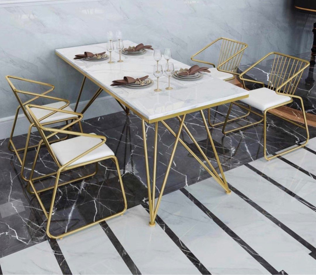 FALZON Modern Marble Dining Table & Chairs