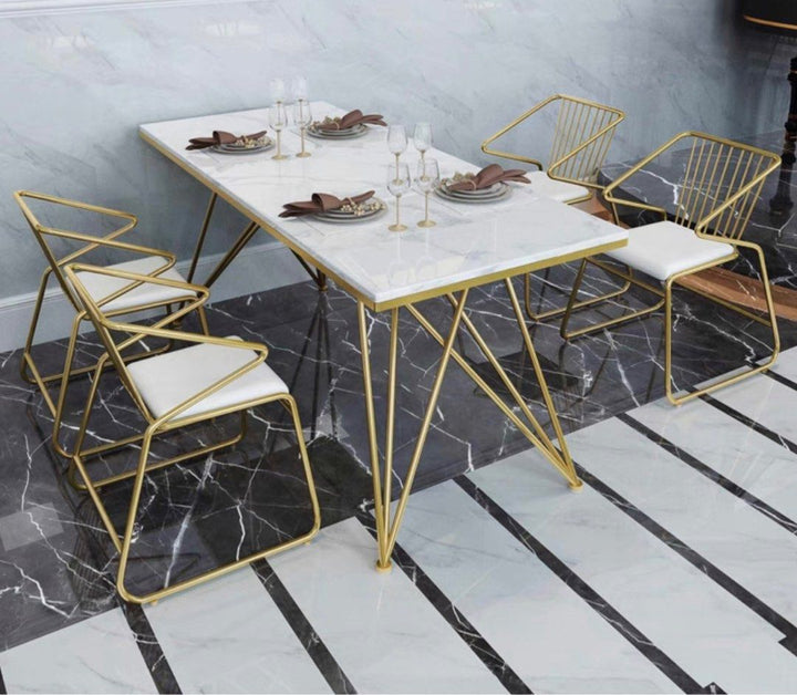 FALZON Modern Marble Dining Table & Chairs