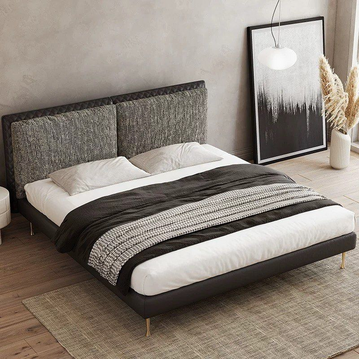 HOSRER Modern Leather Bedframe
