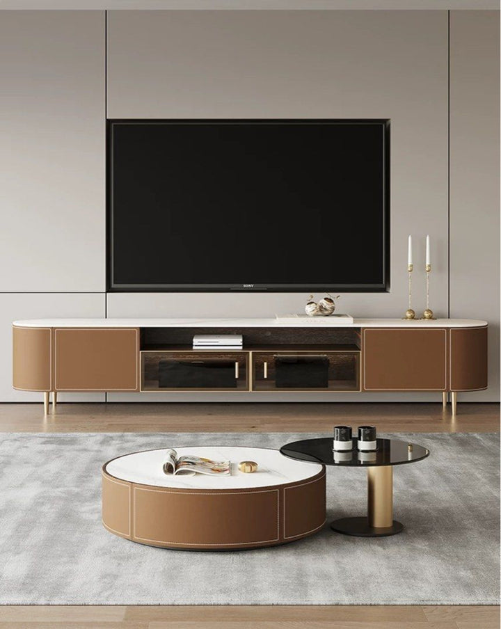 JALTE Modern Leather TV Console