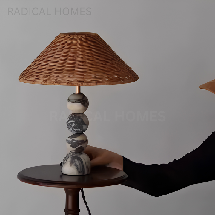 LYSANDRA Rustic Marble Table Lamp