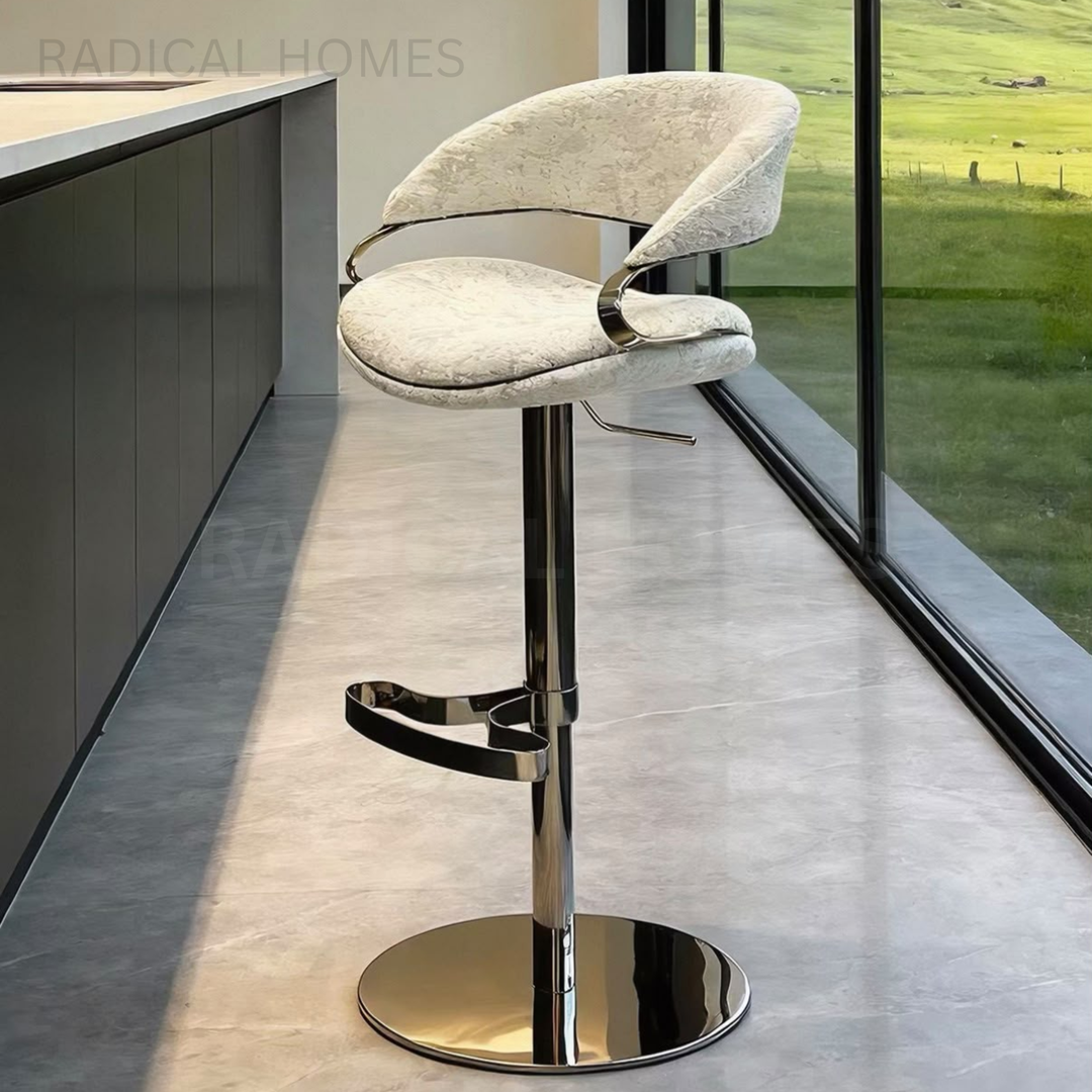 KAYLEE Modern Luxury Fabric Bar Stool