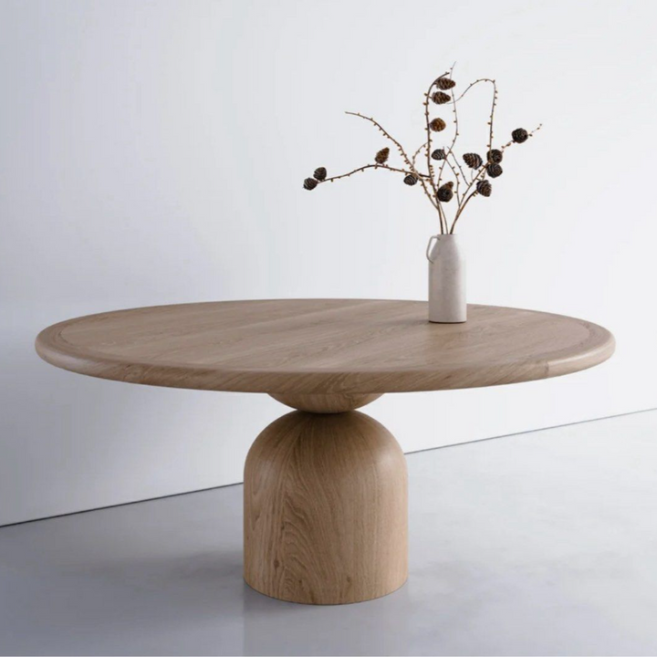 PEFFON Modern Solid Wood Round Dining Table