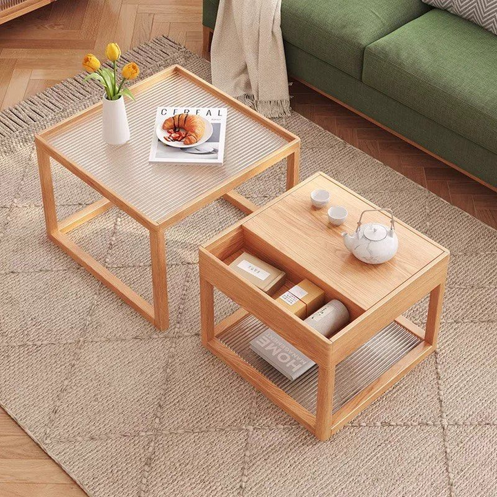 JELO Japandi Solid Wood Nesting Coffee Table