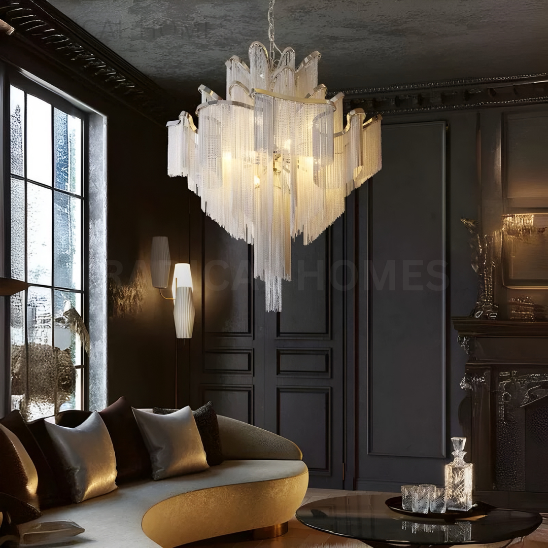 VALRON Modern Grand Crystal Cascade Chandelier - Radical Homes Singapore