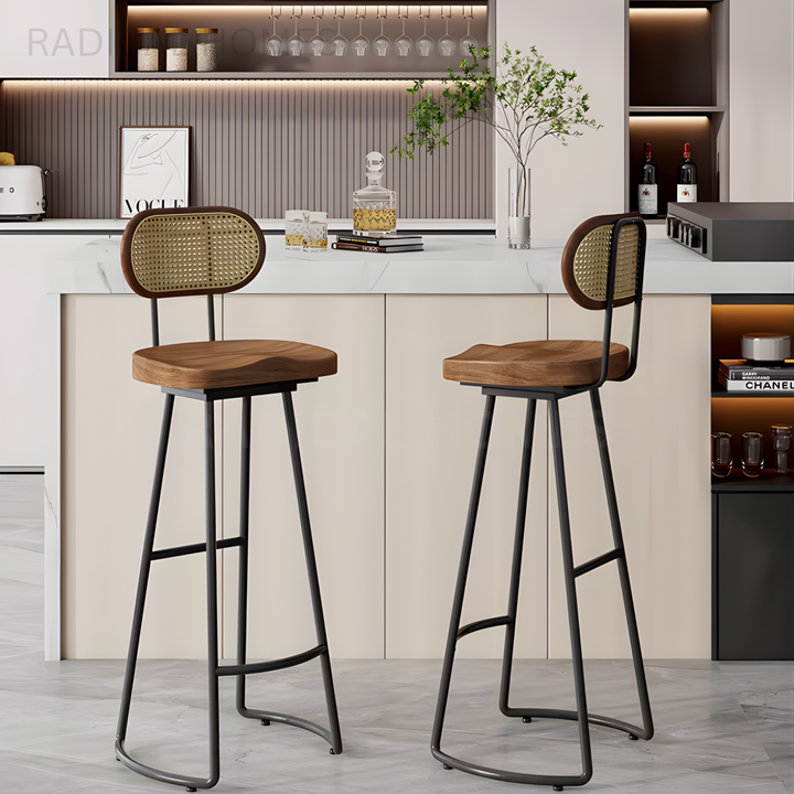 ARA Industrial Solid Wood Bar Stool