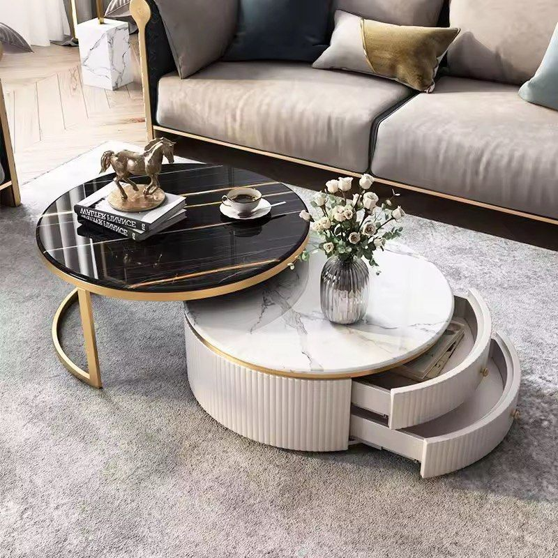 ABEV Marble Round Nesting Coffee Tables
