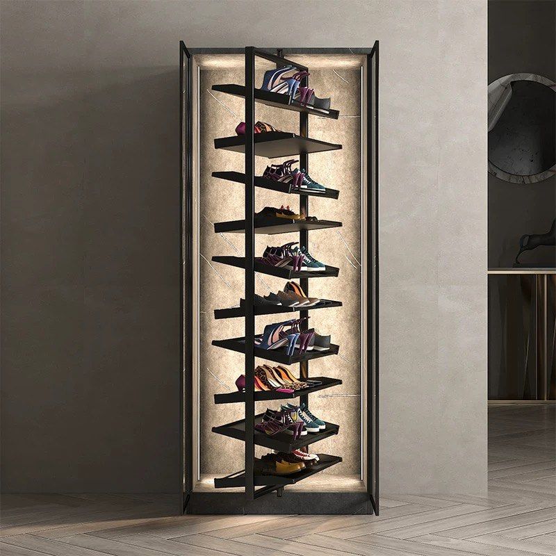 EREO Modern Rotatable Shelves Shoe Cabinet