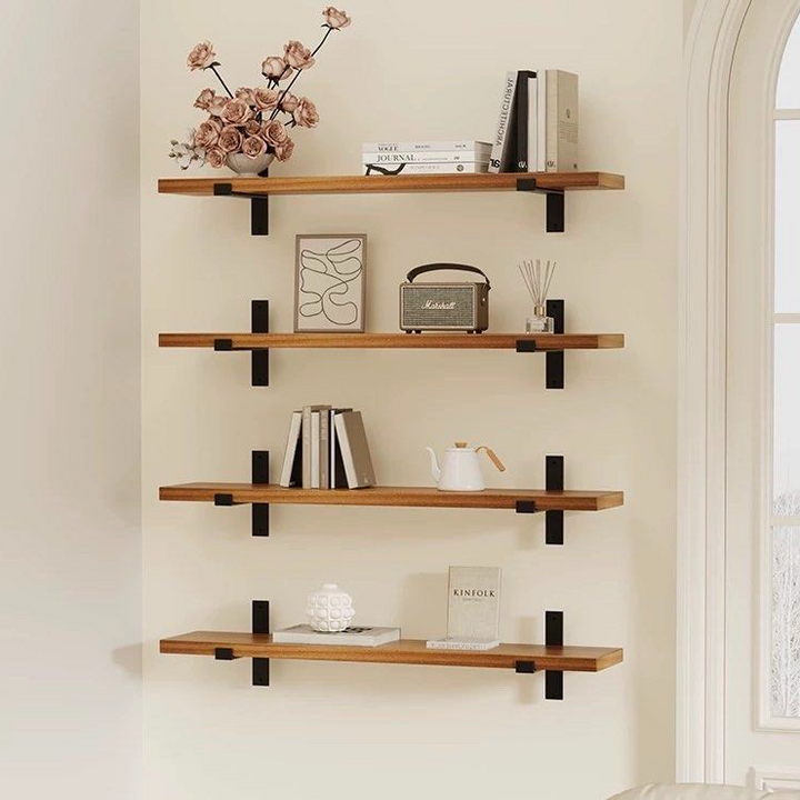 DENURY Modern Solid Wood Wall Shelf