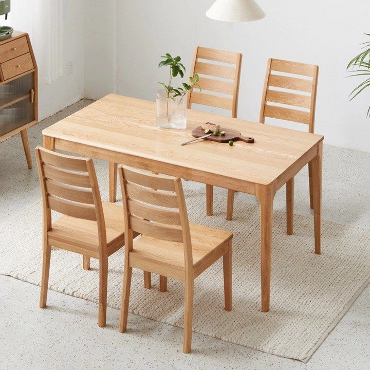 MACK Japandi Oak Wood Dining Table & Chairs