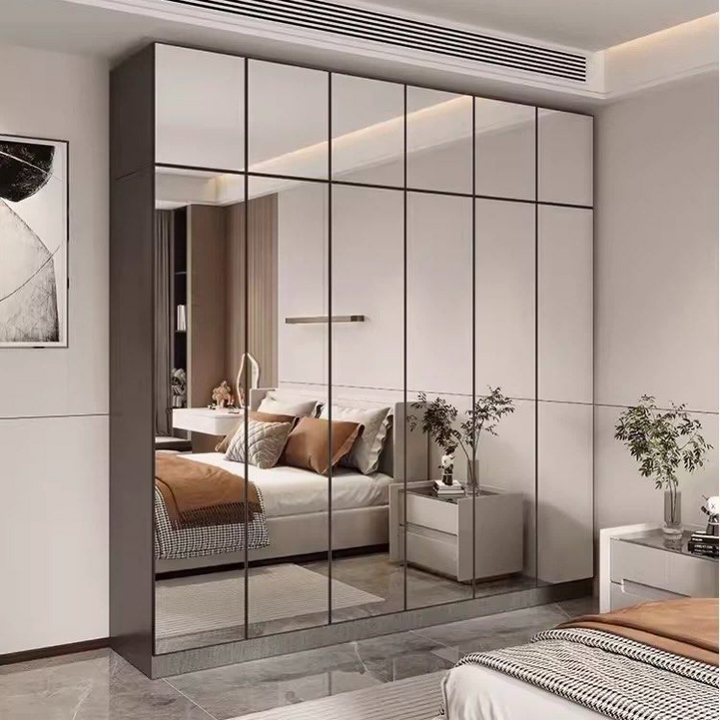 AUSTE Modern Mirrored Glass Wardrobe