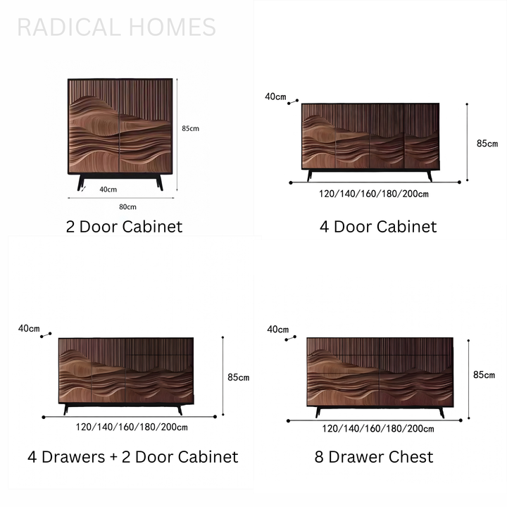MARCEL Rustic Walnut Wood Sideboard