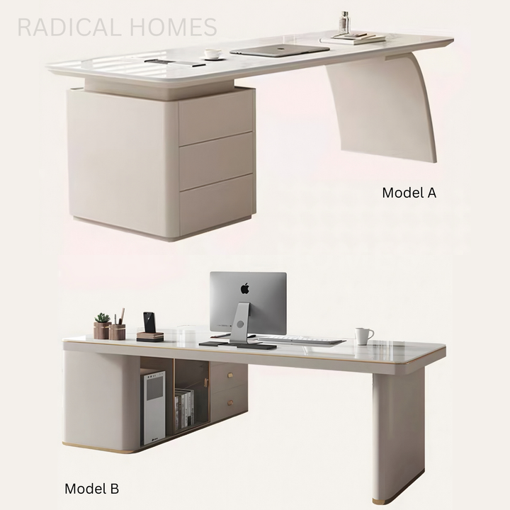 VALO Modern Sintered Stone Office Table / Study Desk with Chair Set - Radical Homes Singapore