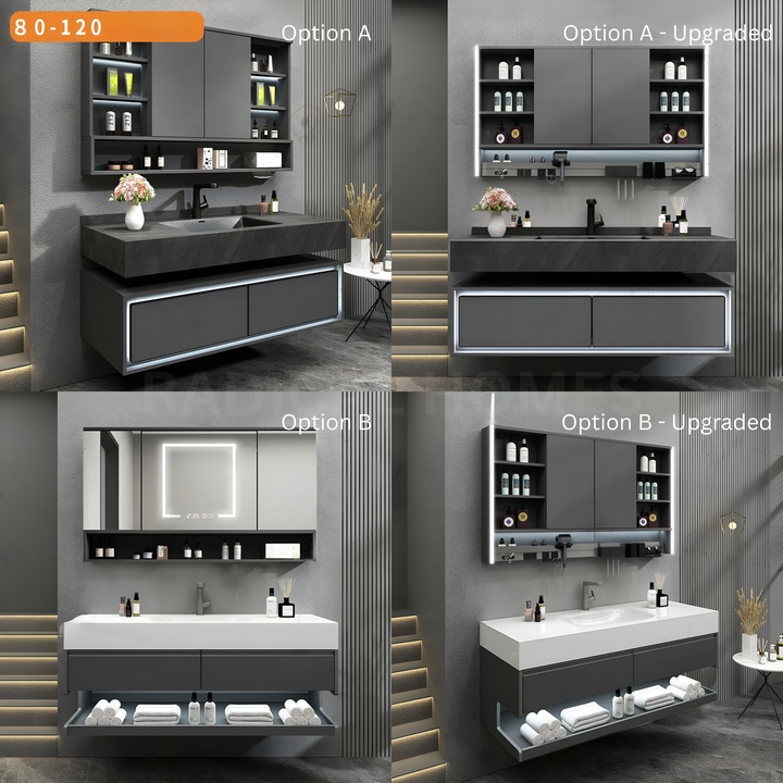 VORA Modern Smart Mirror Storage Vanity Set - Radical Homes Singapore