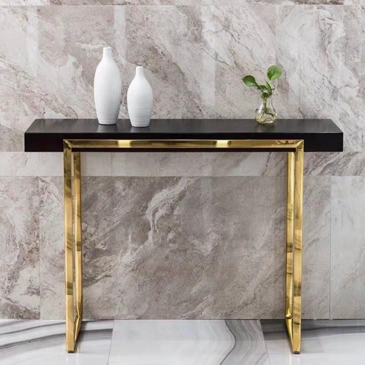 THALES Modern Chrome Gold Console Table